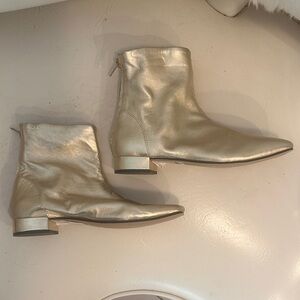Topshop Metallic Gold Ankle Boots